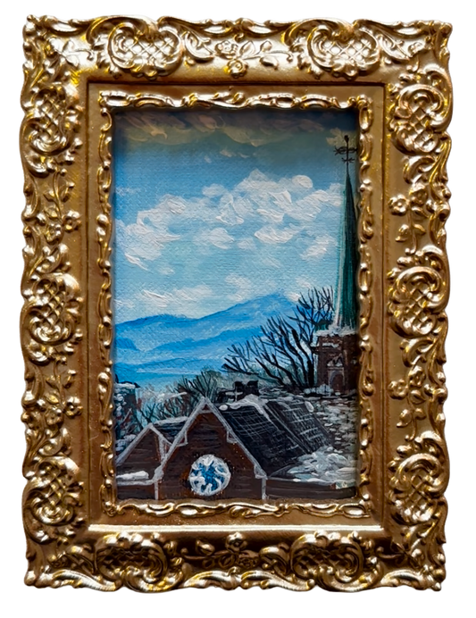Magnetic Mini Framed Original Painting | Blue Ridge Mountains